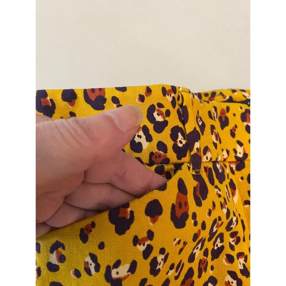 7th Ave Design Studio Yellow Leopard Print Pants Cotton & Spandex Size 2 - Picture 9 of 11
